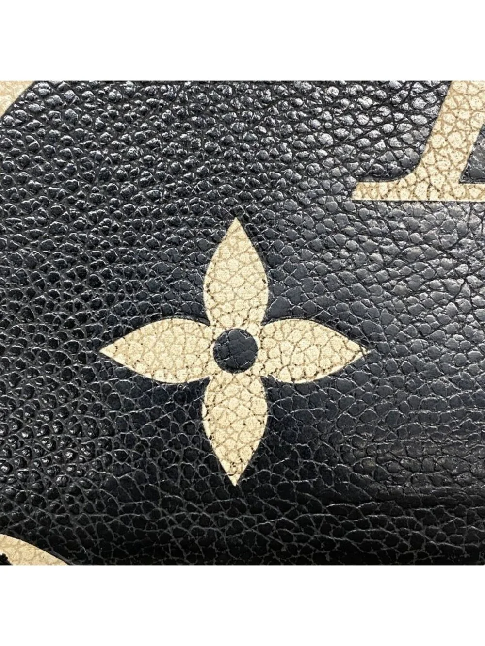 Louis Vuitton Wallet Monogram Empreinte Bicolor Zippy Black Beige